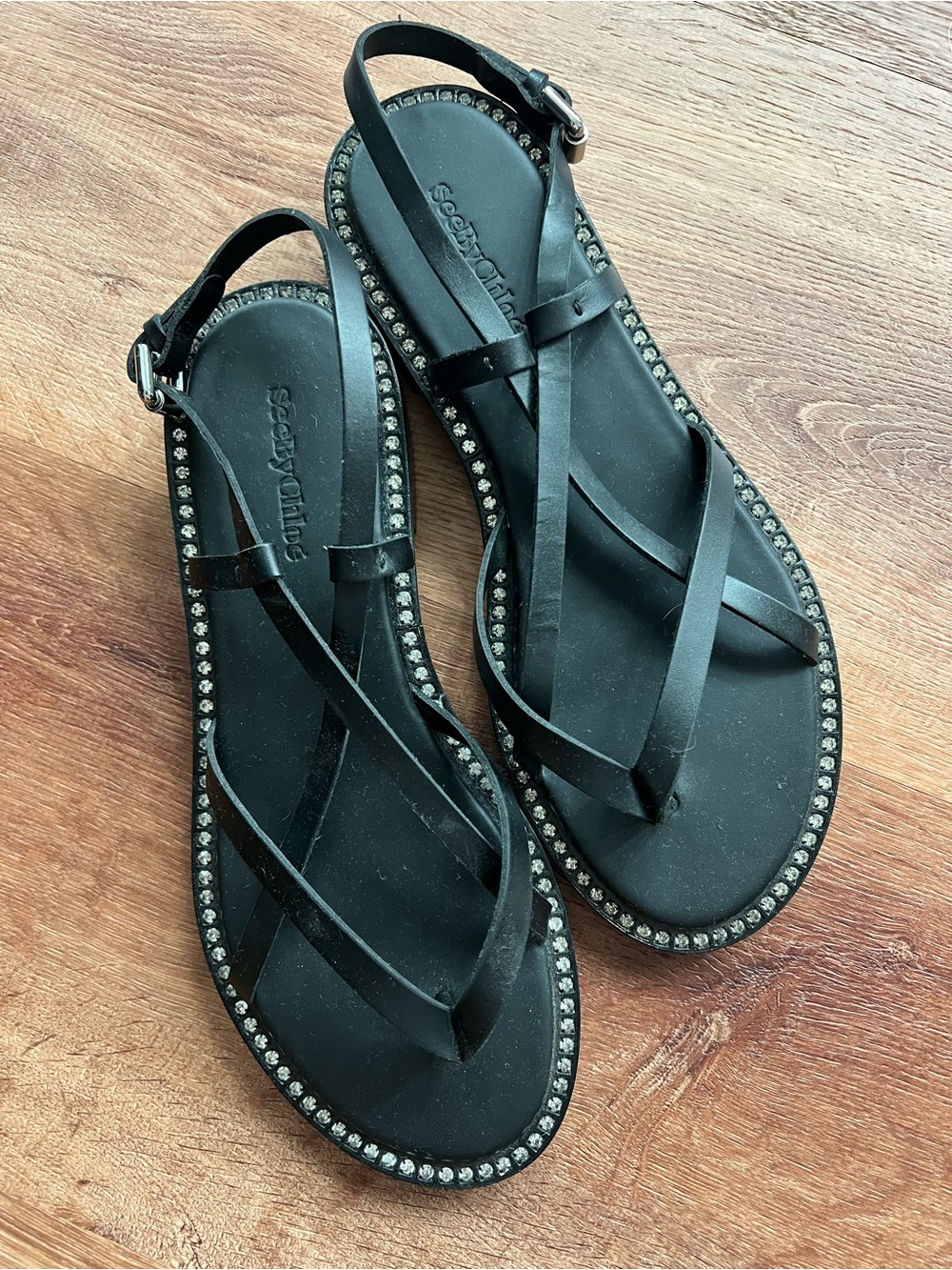 See By Chloé Lynette Sandals Size 40 NWOT RT $525 Black